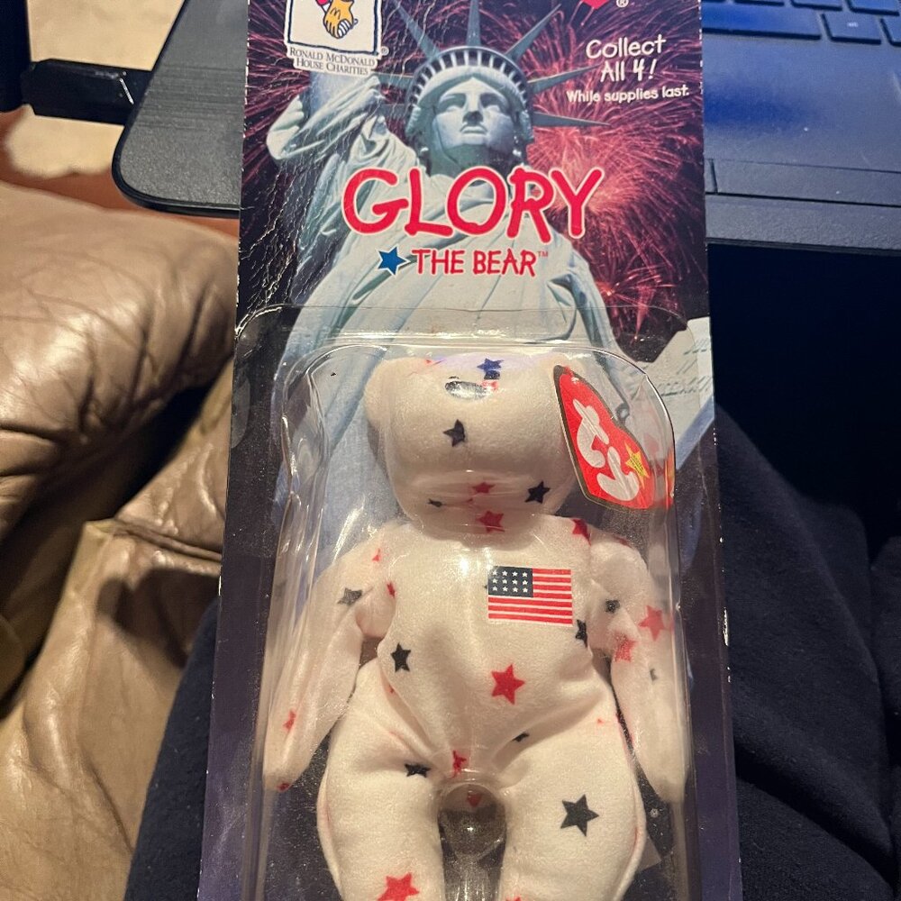 Glory The Bear 1999 McDonald's Ty Beanie Baby USA Flag Design